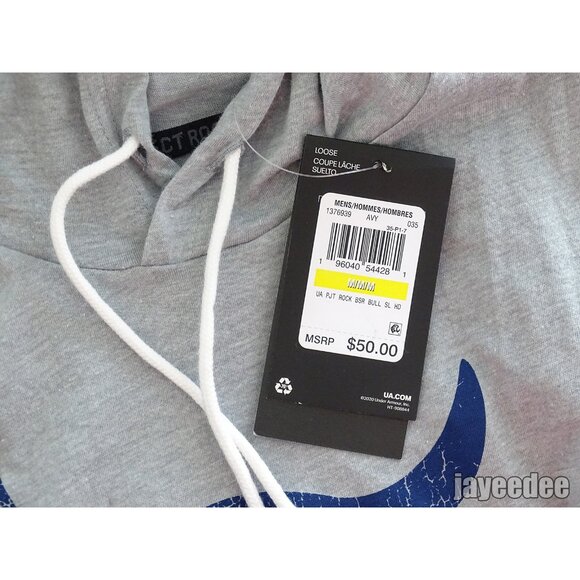 $50 UNDER ARMOUR PROJECT ROCK BSR BULL SLEEVELESS HOODIE 1376939-035 STEEL M - Picture 5 of 5